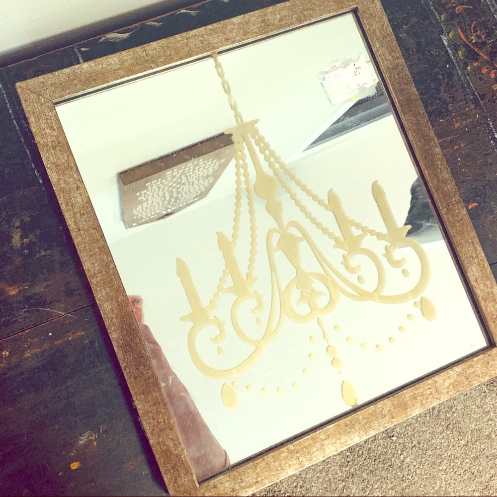 NWT Mirror chandelier wall decor  14”L x 16” H